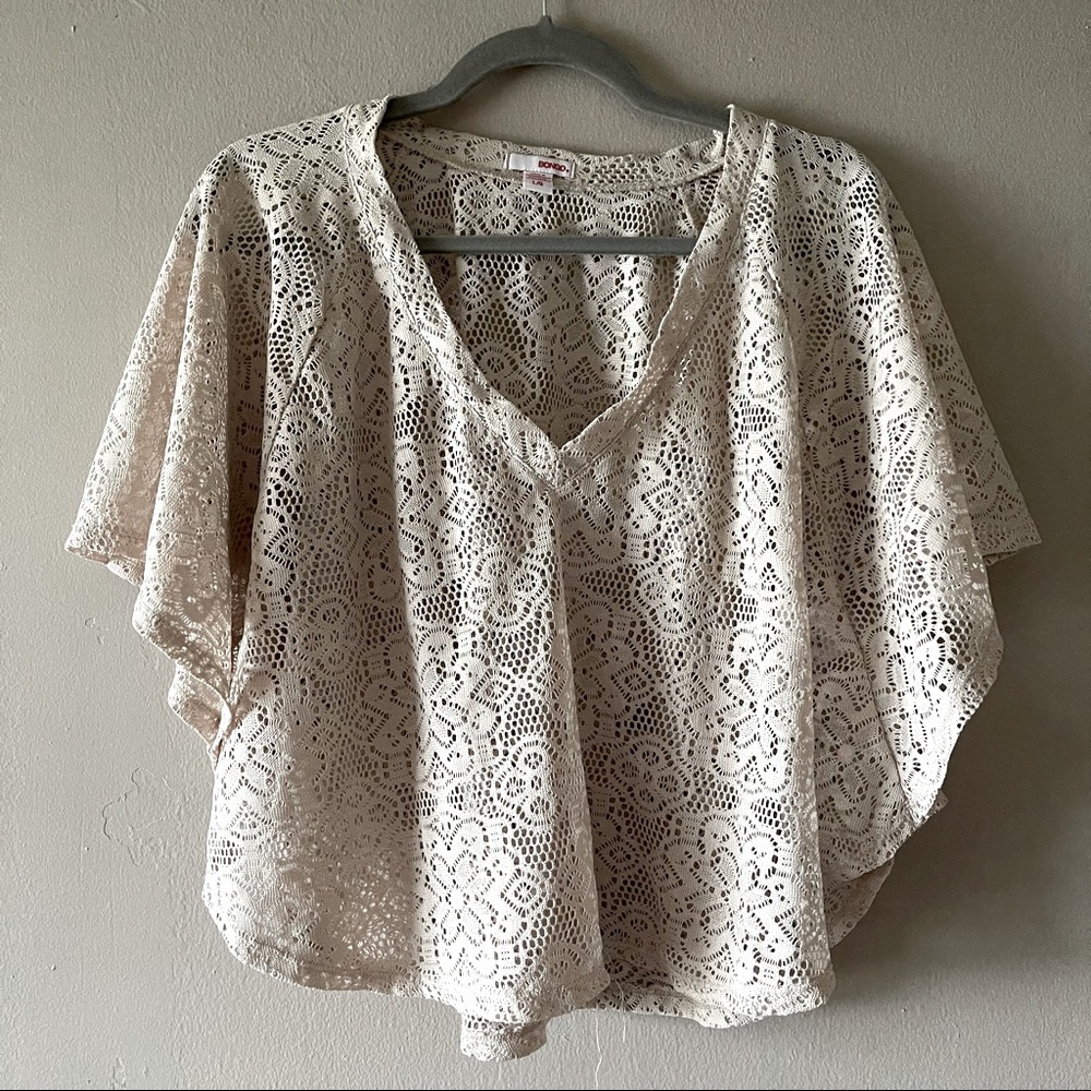Tan Crochet Lace Cover Up